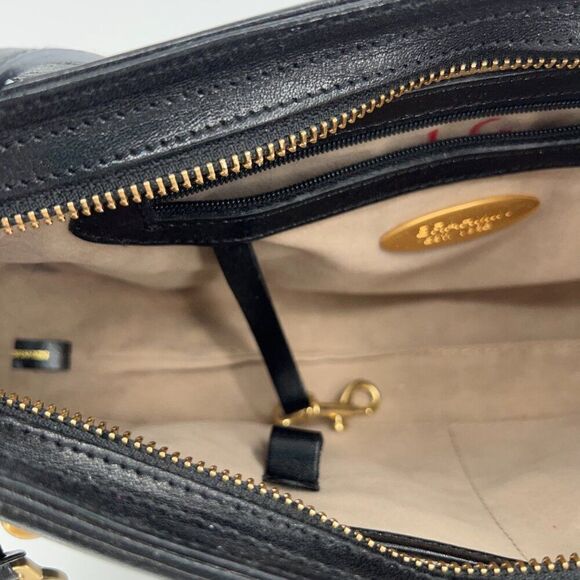 BRAHMIN Small Black Smooth Leather Shoulder Bag Purse - Picture 8 of 15